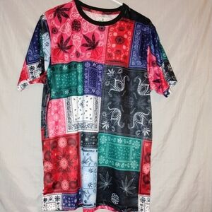 Kronic Prints Pink and Blue Patterned Shirt